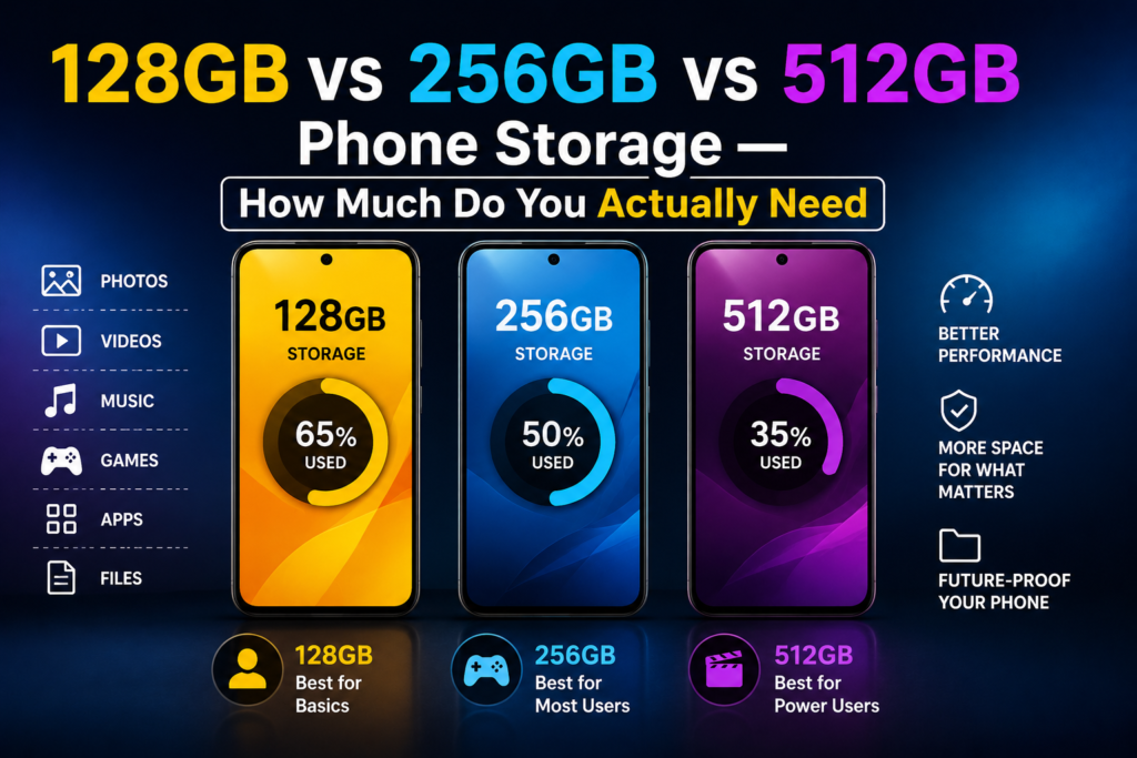 128GB vs 256GB vs 512GB Phone Storage — How Much Do You Actually Need