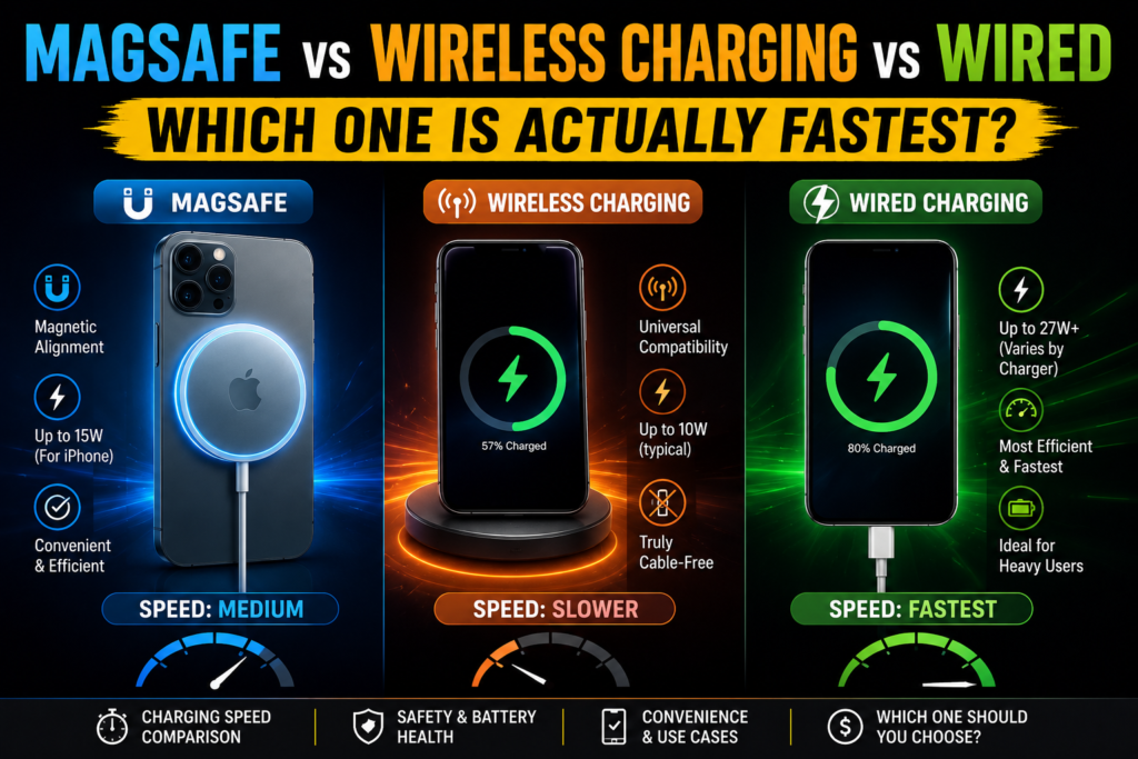 MagSafe vs Wireless Charging vs Wired: Which One Is Actually Fastes