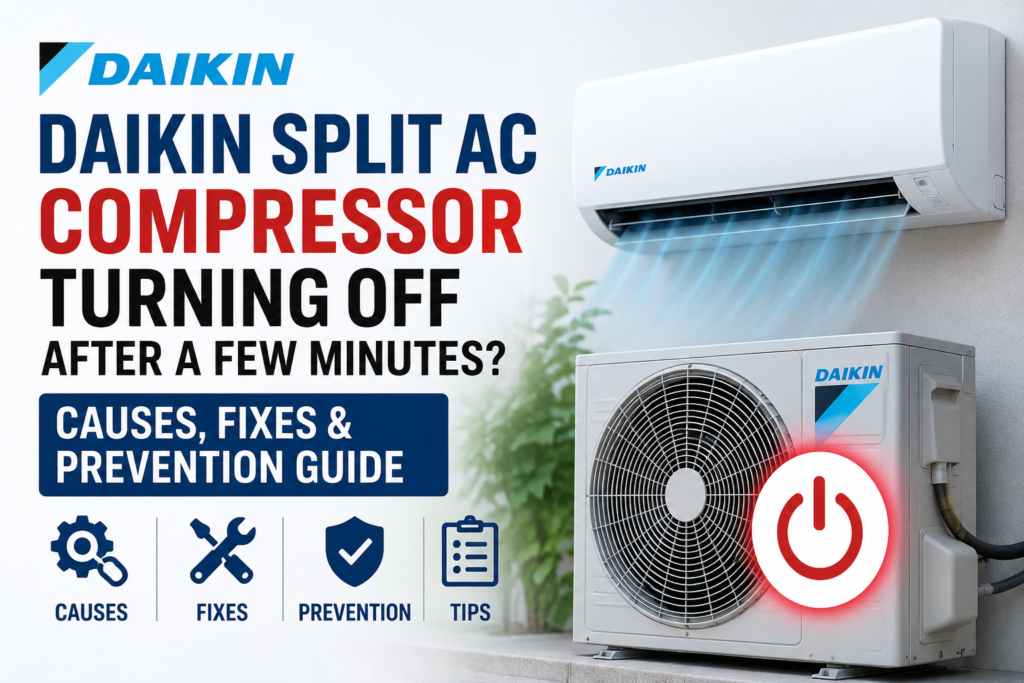 Daikin Split AC Compressor Turning Off After a Few Minutes? Causes, Fixes & Prevention Guide