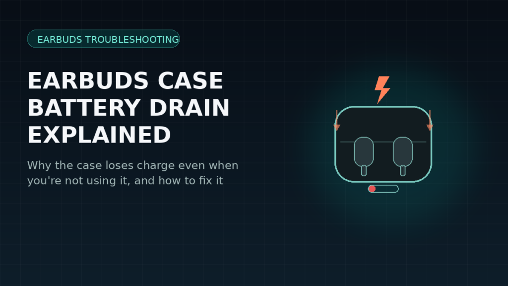 wireless earbuds charging case battery drain icon